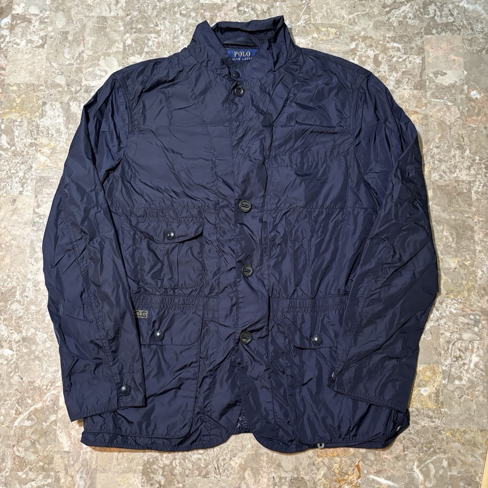 Polo Ralph Lauren Sport Coat Mens XL Slim Blue Hybrid Nylon Windbreaker